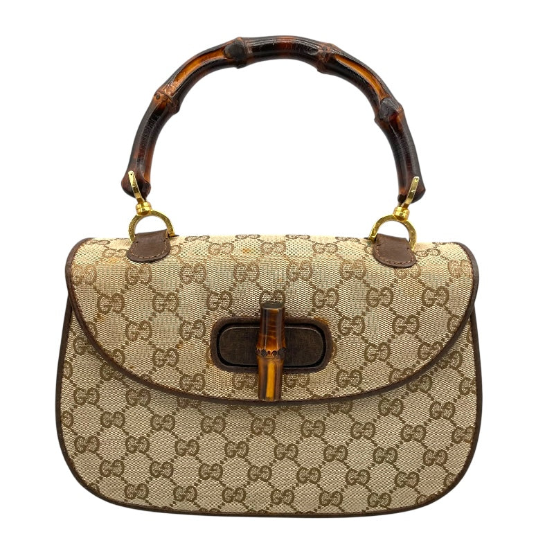 グッチ GUCCI バンブー トップバッグ ブラウン GGキャンバス レディース ハンドバッグ