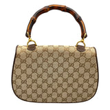 グッチ GUCCI バンブー トップバッグ ブラウン GGキャンバス レディース ハンドバッグ