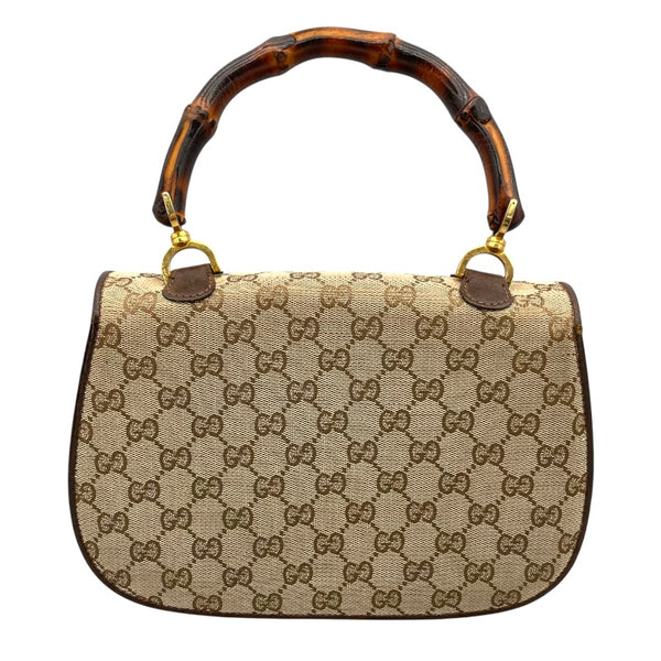 グッチ GUCCI バンブー トップバッグ ブラウン GGキャンバス レディース ハンドバッグ