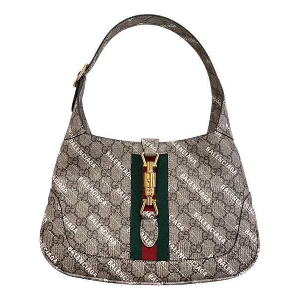 グッチ GUCCI ジャッキー1961 2WAY バレンシアガコラボ 636706 ベージュ ゴールド金具 GGスプリーム レディース ハンドバッグ