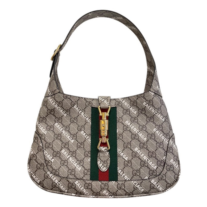 グッチ GUCCI ジャッキー1961 2WAY バレンシアガコラボ 636706 ベージュ ゴールド金具 GGスプリーム レディース ハンドバッグ