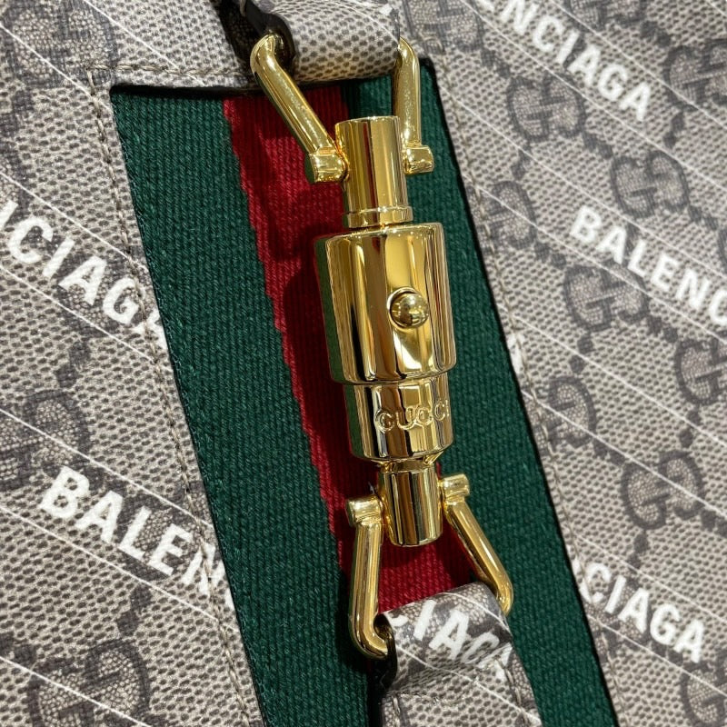 グッチ GUCCI ジャッキー1961 2WAY バレンシアガコラボ 636706 ベージュ ゴールド金具 GGスプリーム レディース ハンドバッグ