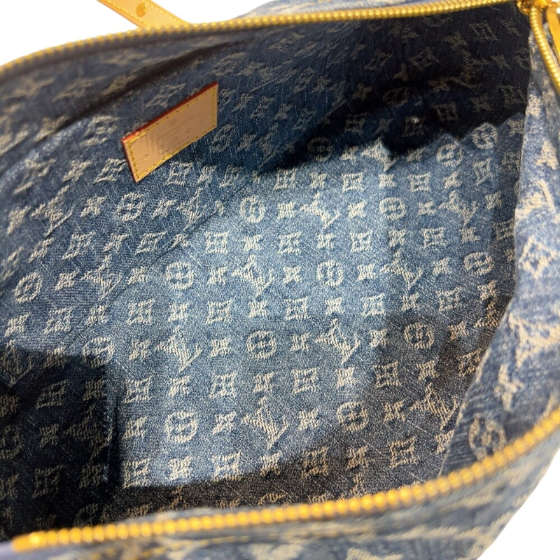 ルイ・ヴィトン LOUIS VUITTON パピヨンMM M46830 ブルー　ゴールド金具 モノグラム・デニム レディース ショルダーバッグ