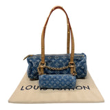 ルイ・ヴィトン LOUIS VUITTON パピヨンMM M46830 ブルー　ゴールド金具 モノグラム・デニム レディース ショルダーバッグ