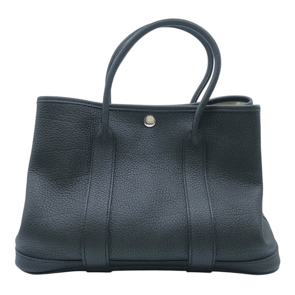 エルメス HERMES ガーデンパーティTPM □O刻 ブラック　シルバー金具 ネゴンダ レディース ハンドバッグ