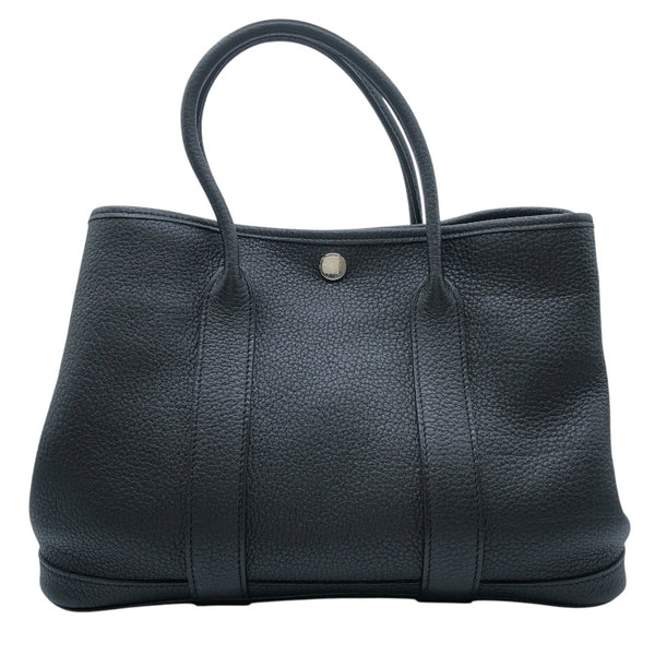 エルメス HERMES ガーデンパーティTPM □O刻 ブラック　シルバー金具 ネゴンダ レディース ハンドバッグ