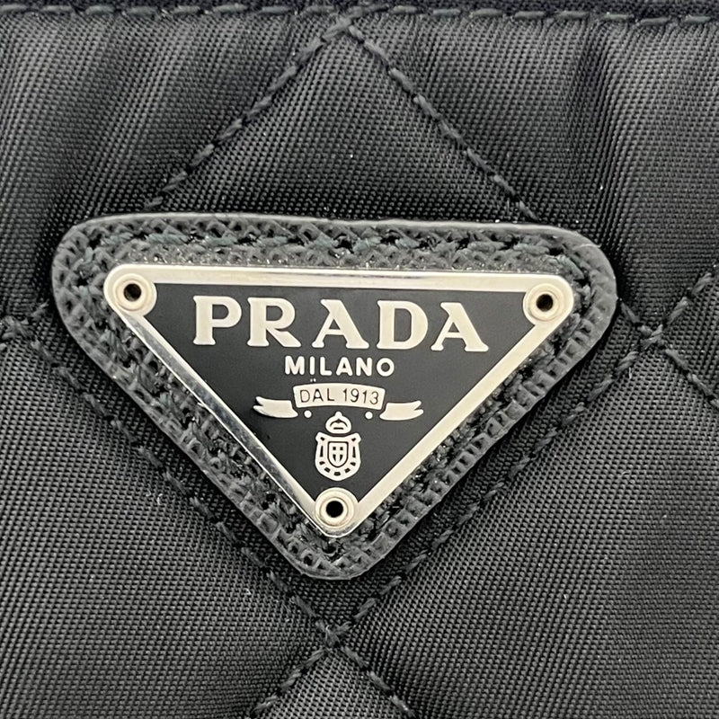 プラダ PRADA インプントゥキルティングショルダーバッグ 1BH026 ブラック シルバー金具 ナイロン レディース ショルダーバッグ