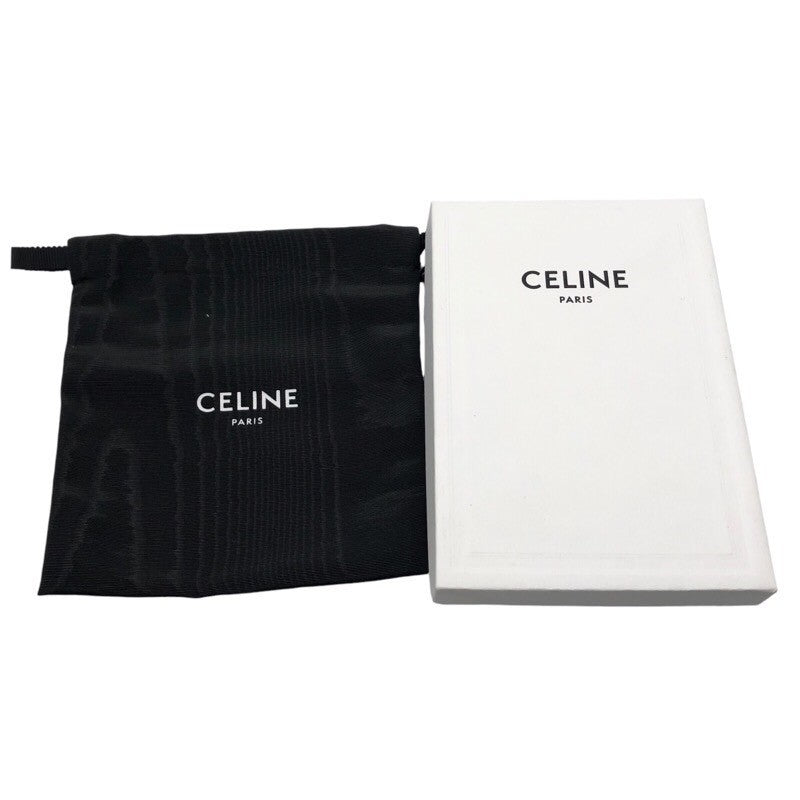 セリーヌ CELINE ジップ付きコンパクトカードホルダー 10J893 ブラック×GD金具 グレインカーフ レディース カードケース