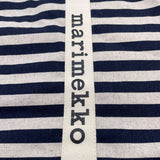 MARIMEKKO CARRIER TASARAITA トートバック DNV850 093347 ネイビー アイボリー コットン79％、リネン21％ レディース トートバッグ