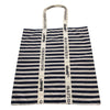 MARIMEKKO CARRIER TASARAITA トートバック DNV850 093347 ネイビー アイボリー コットン79％、リネン21％ レディース トートバッグ