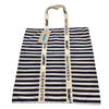 MARIMEKKO CARRIER TASARAITA トートバック DNV850 093347 ネイビー アイボリー コットン79％、リネン21％ レディース トートバッグ