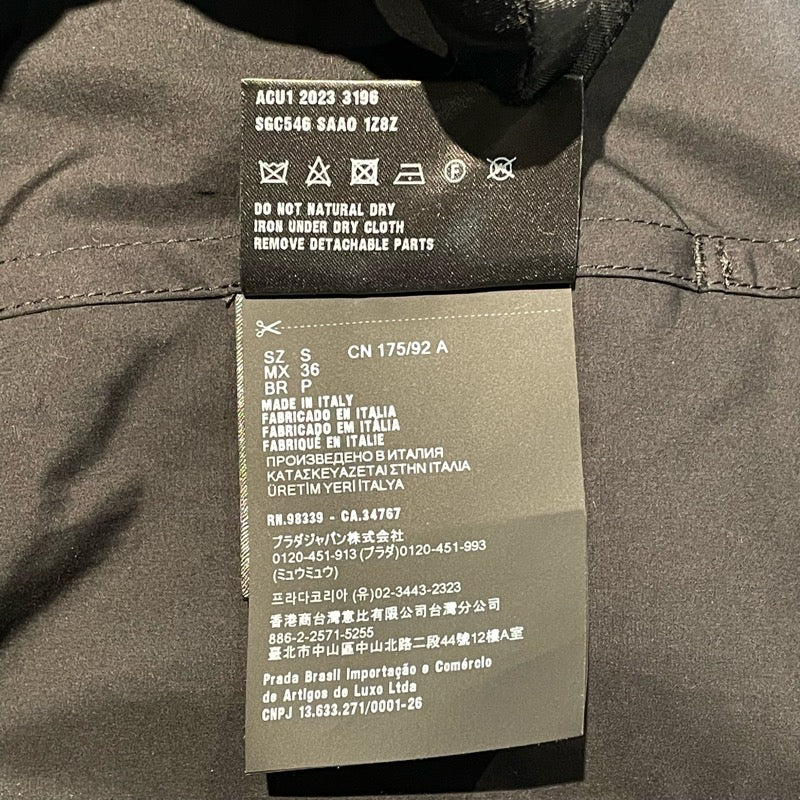 プラダ PRADA バイカラーオーバートレンチコート SGC546 ブラック コットン メンズ トレンチコート