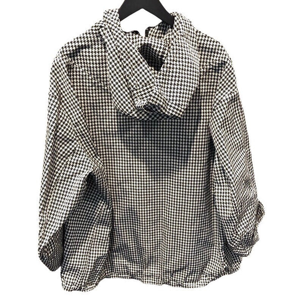 クリスチャン・ディオール Christian Dior BEE刺繍アノラックパーカー 017C10A2856 ホワイト×千鳥格 ポリエステル メンズ パーカー