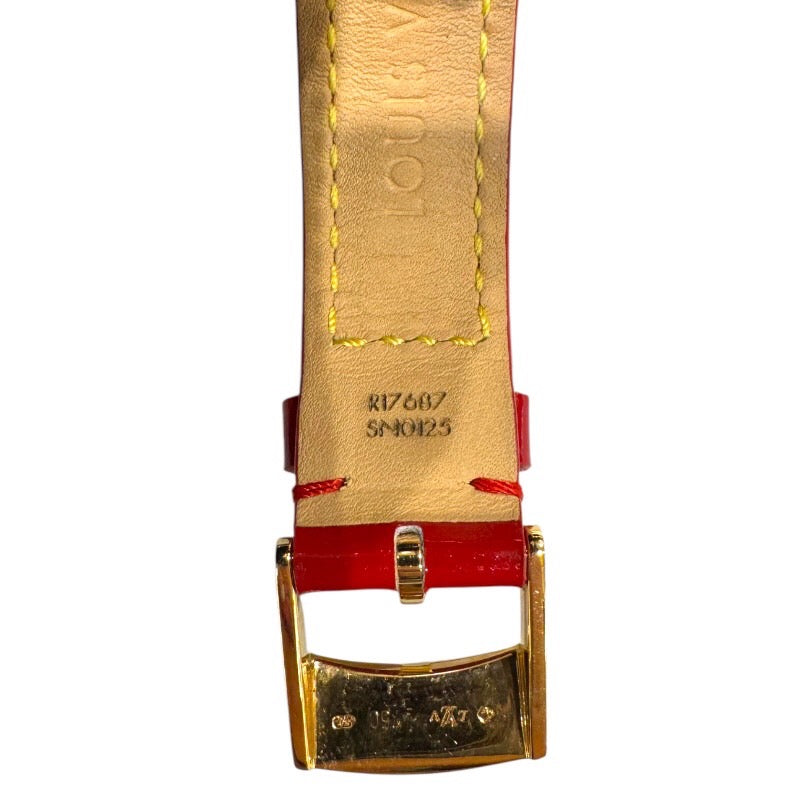 ルイ・ヴィトン LOUIS VUITTON タンブールスリム　PM モノグラム Q12MR シルバーモノグラム文字盤 K18ピンクゴールド クオーツ レディース 腕時計