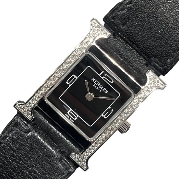 エルメス HERMES Ｈウォッチ　ドゥブルジューSM HH1.231 ブラック SS レディース 腕時計