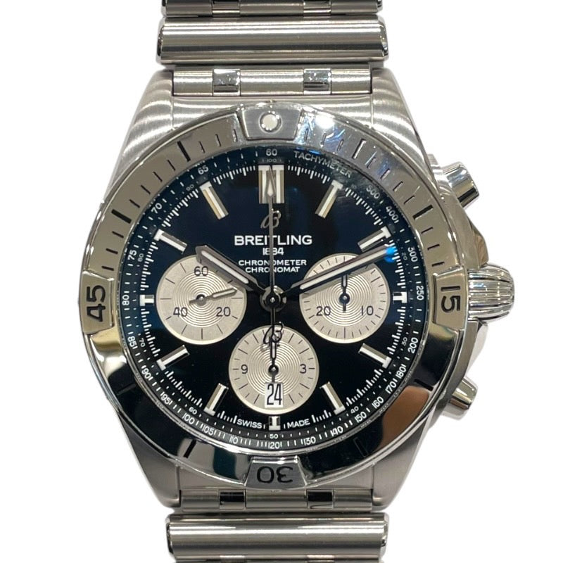 ブライトリング BREITLING クロノマットB01 ジャパンエディション AB0134 ブラック SS メンズ 腕時計