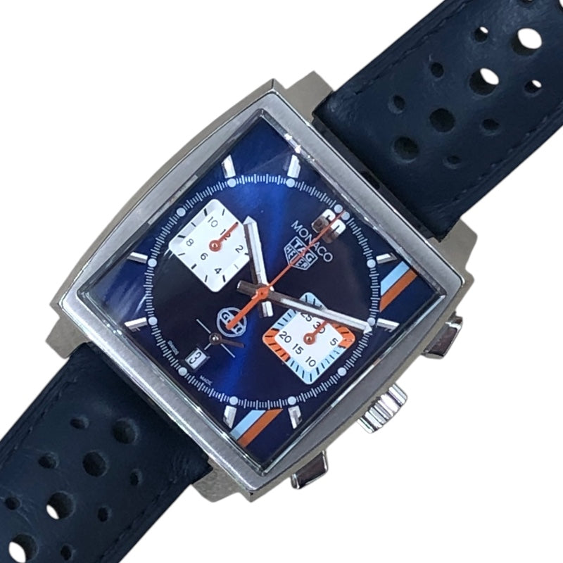 タグ・ホイヤー TAG HEUER モナコ キャリバー11 クロノグラフ ガルフスペシャルエディション CBL2115.FC6494 ブルー |  中古ブランドリユースショップ OKURA(おお蔵)