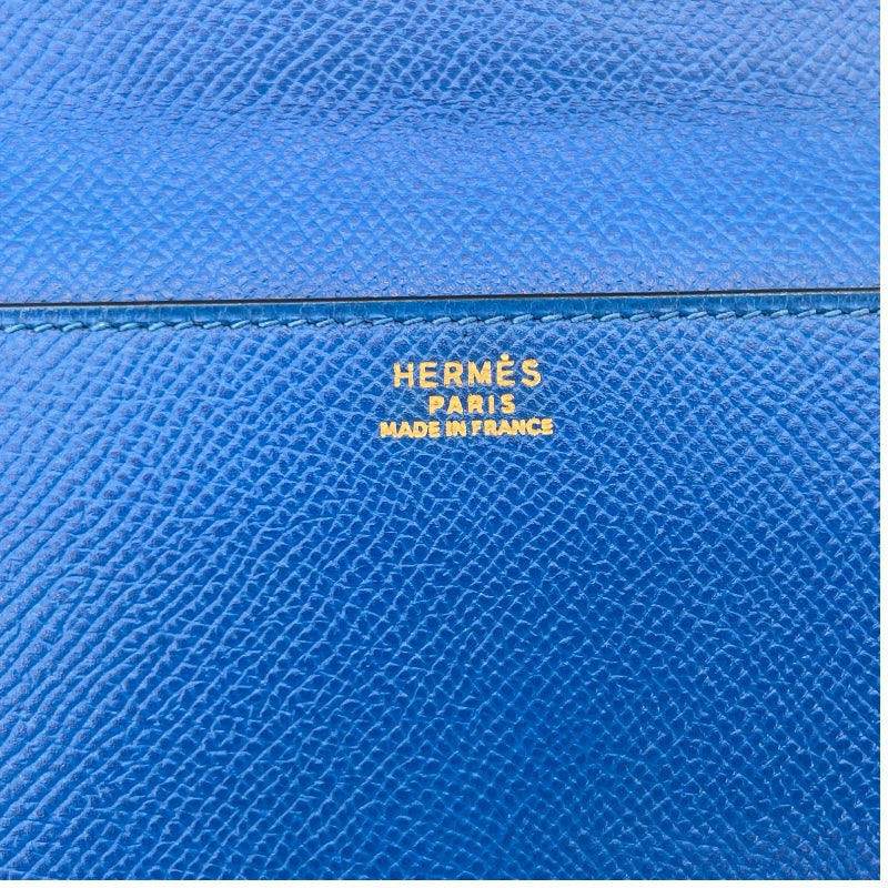 エルメス HERMES ケリークロスブリーフケース 〇Y刻 ブルーフランス GD金具 クシュベル レディース ハンドバッグ