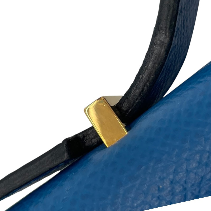 エルメス HERMES ケリークロスブリーフケース 〇Y刻 ブルーフランス GD金具 クシュベル レディース ハンドバッグ