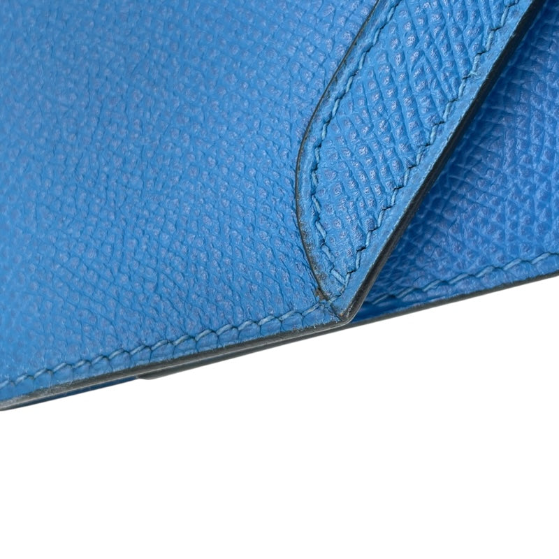 エルメス HERMES ケリークロスブリーフケース 〇Y刻 ブルーフランス GD金具 クシュベル レディース ハンドバッグ