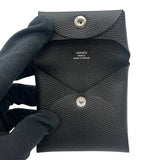 エルメス HERMES バスティア B刻印 ブラック シルバー金具 エプソン ユニセックス コインケース