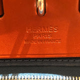 エルメス HERMES エールジップPM D刻 ブルー シルバー金具 トワル・レザー レディース ショルダーバッグ