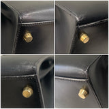 エルメス HERMES ケリー28 〇Z刻 ブラック/ゴールド金具 ボックスカーフ レディース ハンドバッグ