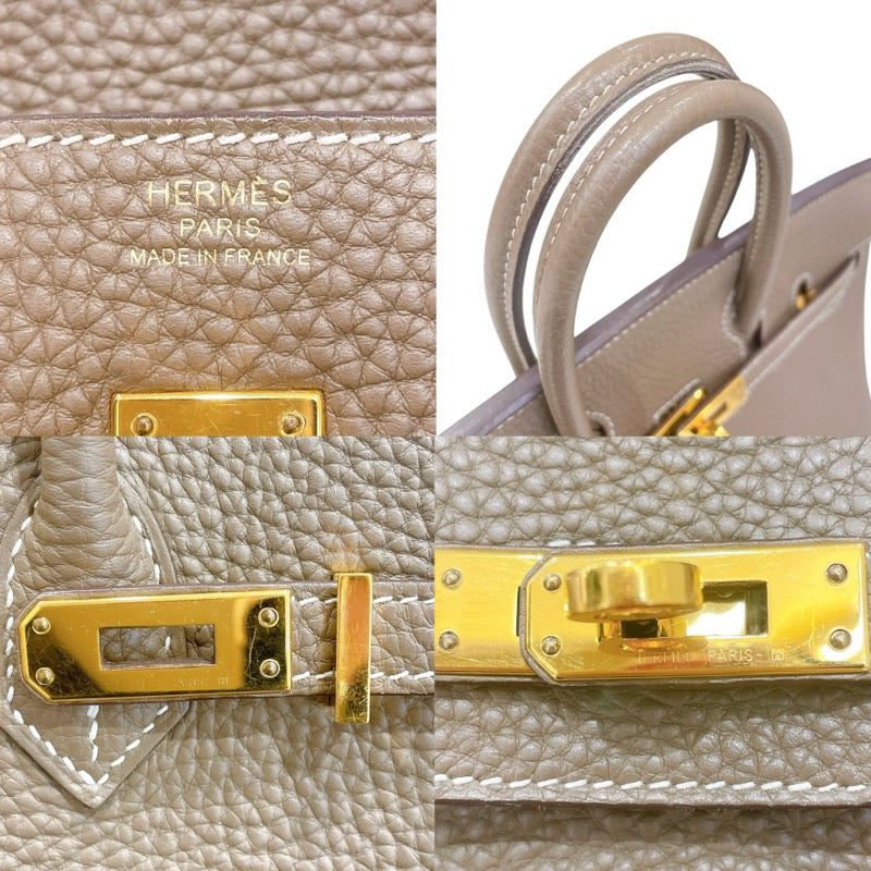 エルメス HERMES バーキン25 D刻印 エトゥープ・シルバー金具 牛革 トゴ レディース ハンドバッグ