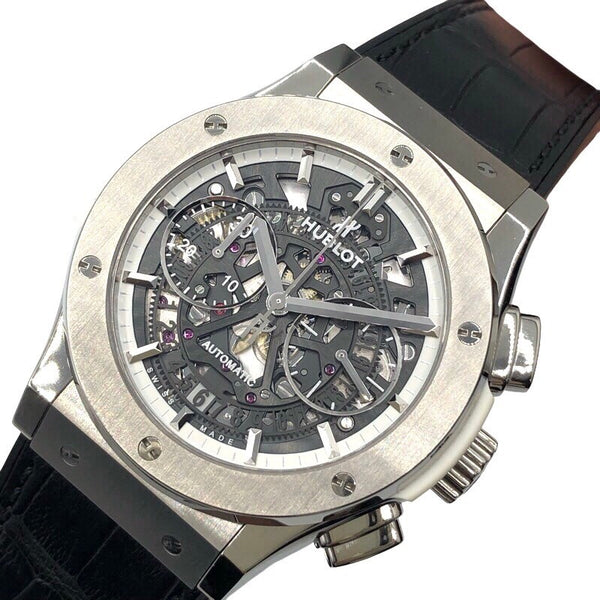 ウブロ HUBLOT クラシックフュージョン アエロフュージョン クロノグラフ オールホワイト 525.NE.0127.LR スケルトン チタン メンズ 腕時計