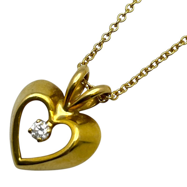 ティファニー TIFFANY＆CO ハート1Pダイヤネックレス 750YG ジュエリー