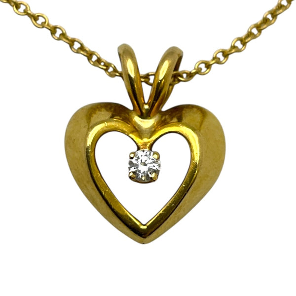 ティファニー TIFFANY＆CO ハート1Pダイヤネックレス 750YG ジュエリー