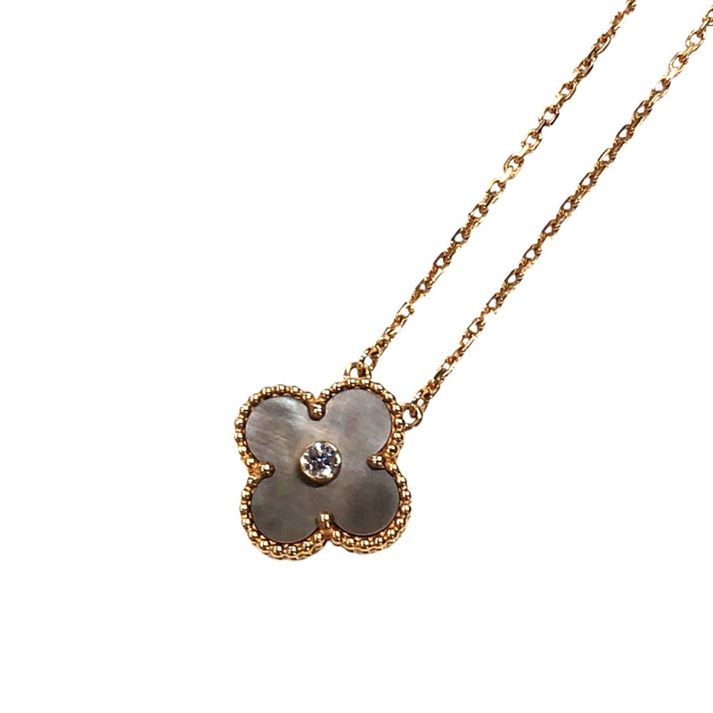 ヴァンクリーフ＆アーペル Van Cleef & Arpels ヴィンテージ アルハンブラ ネックレス K18PG/マザーオブパール ダイヤモンド ジュエリー