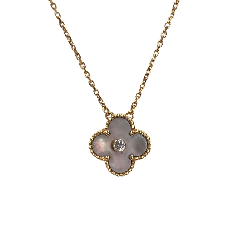 ヴァンクリーフ＆アーペル Van Cleef & Arpels ヴィンテージ アルハンブラ ネックレス K18PG/マザーオブパール ダイヤモンド ジュエリー