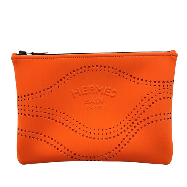 エルメス HERMES ネオバンMM オレンジ  ポリエステル ユニセックス ポーチ