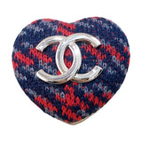 シャネル CHANEL ココマークハートブローチ SV金具 メタル/ツイード レディース ブローチ