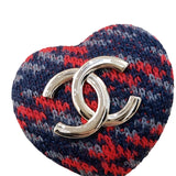 シャネル CHANEL ココマークハートブローチ SV金具 メタル/ツイード レディース ブローチ