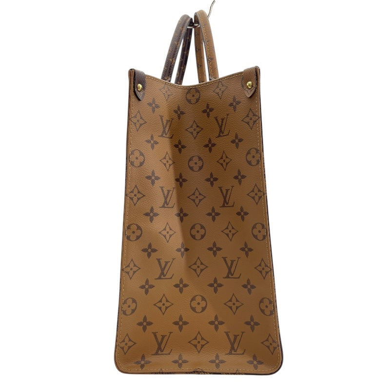 ルイ・ヴィトン LOUIS VUITTON オンザゴーGM M44576 ブラウン モノグラム ジャイアント・リバース レディース トートバッグ