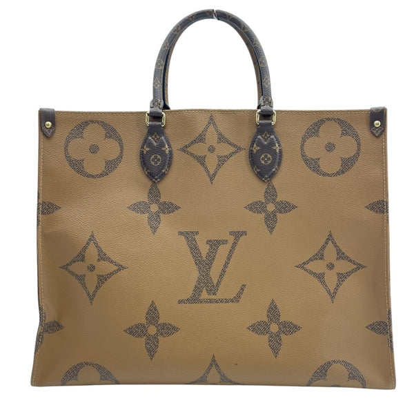 ルイ・ヴィトン LOUIS VUITTON オンザゴーGM M44576 ブラウン モノグラム ジャイアント・リバース レディース トートバッグ