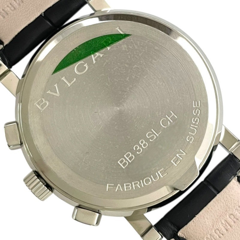 BVLGARI クロノグラフBB38WSLDCH　 革ベルト 自動巻き ブルガリ ブルガリ・ブルガリ クロノグラフ アリゲーターレザー