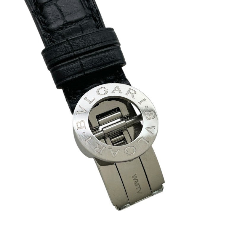 BVLGARI クロノグラフBB38WSLDCH　 革ベルト 自動巻き ブルガリ ブルガリ・ブルガリ クロノグラフ アリゲーターレザー