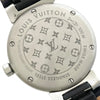 ルイ・ヴィトン LOUIS VUITTON タンブール ダミエ アズール 日本限定 QA007 ホワイト SS/革ベルト クオーツ レディース 腕時計