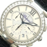 ショパール Chopard インペリアーレ ダイヤベゼル 388549-3003 シルバー/ホワイトシェル SS/革ベルト 自動巻き レディース 腕時計