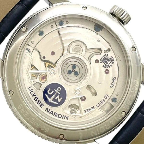 ユリスナルダン ULYSSE NARDIN マリーン トルピユール 1183-310/43 ブルー SS/革ベルト 自動巻き メンズ 腕時計