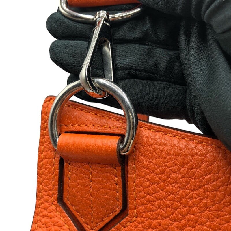 エルメス HERMES ジプシエール28 □R刻 オレンジ/シルバー金具 トリヨン レディース ショルダーバッグ