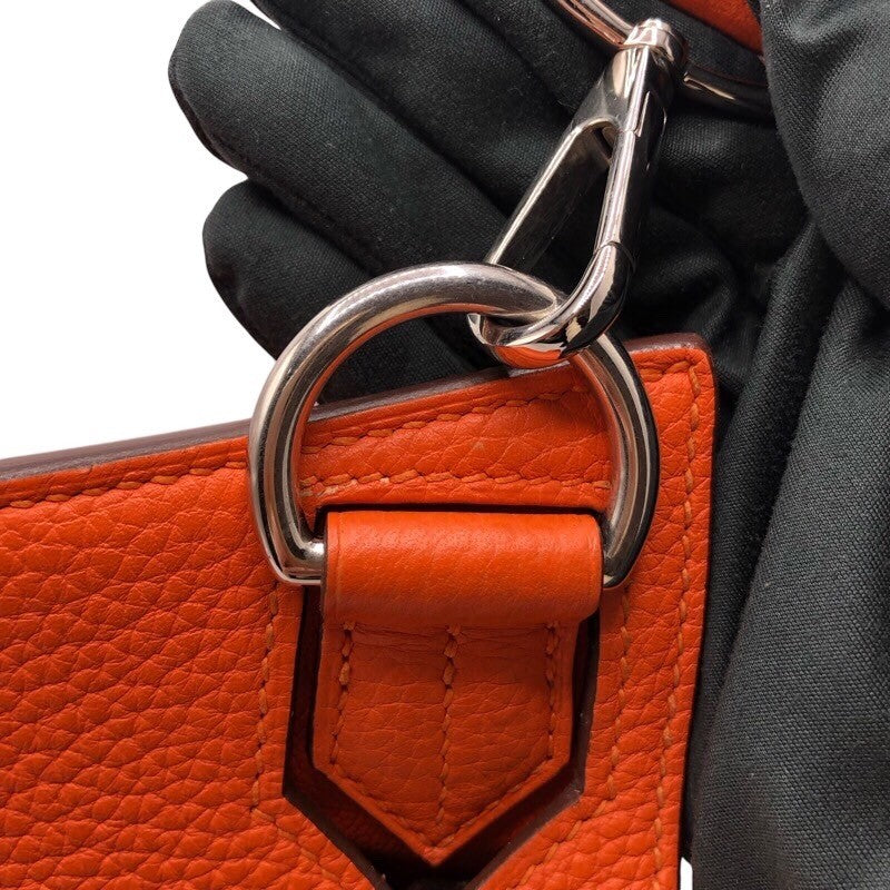 エルメス HERMES ジプシエール28 □R刻 オレンジ/シルバー金具 トリヨン レディース ショルダーバッグ