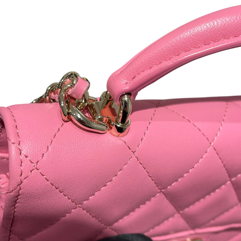 シャネル CHANEL ハンドルチェーンウォレット ピンク GD金具
