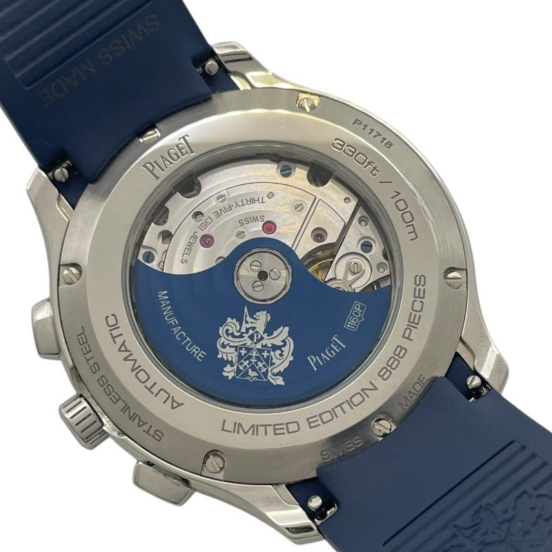 ピアジェ PIAGET ポロ クロノグラフ 世界888本限定 G0A46013 シルバー SS/ラバーベルト メンズ 腕時計
