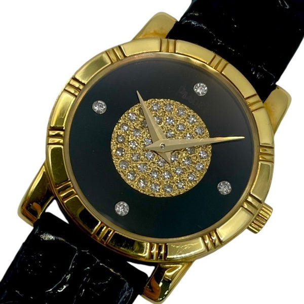 ピアジェ PIAGET ダンサー 90463 ブラック K18YG/革ベルト レディース 腕時計
