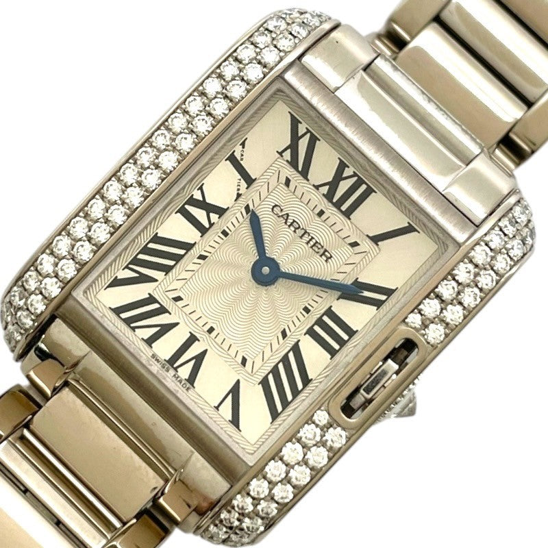 カルティエ Cartier タンクアングレーズ SM WT100008 K18WG レディース 腕時計