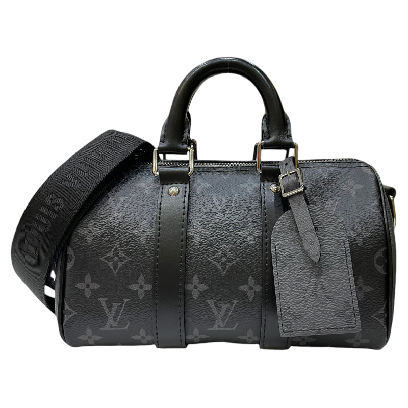 ルイ・ヴィトン LOUIS VUITTON キーポル・バンドリエール25 M46271 ブラック×グレー モノグラム・エクリプス・リバース ユニセックス ボストンバッグ